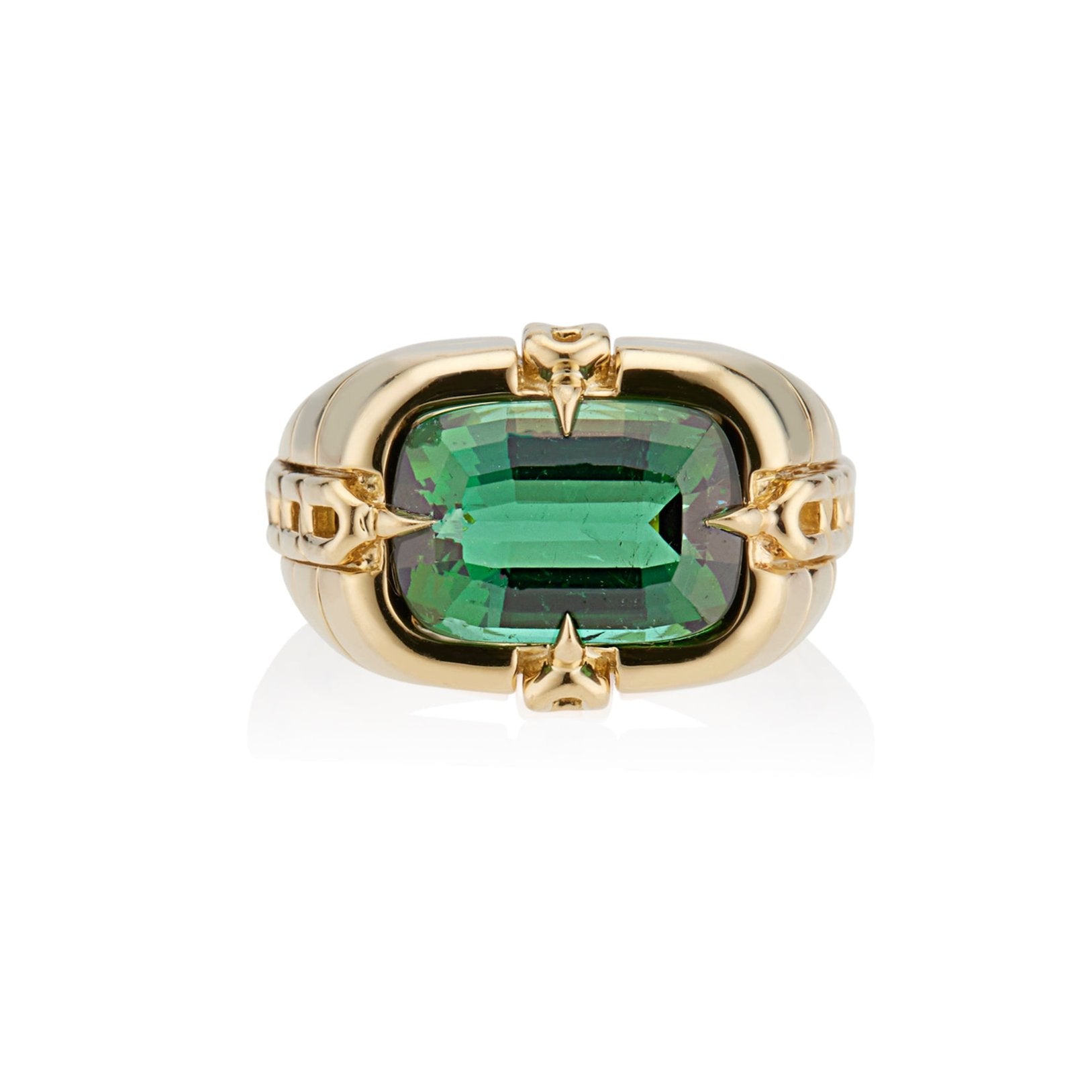 OATH GYPSY LINK RING WITH GREEN TOURMALINE