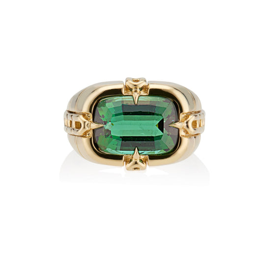 Oath Gypsy Link Ring Green Tourmaline