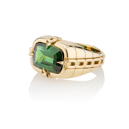 Oath Gypsy Link Ring Green Tourmaline