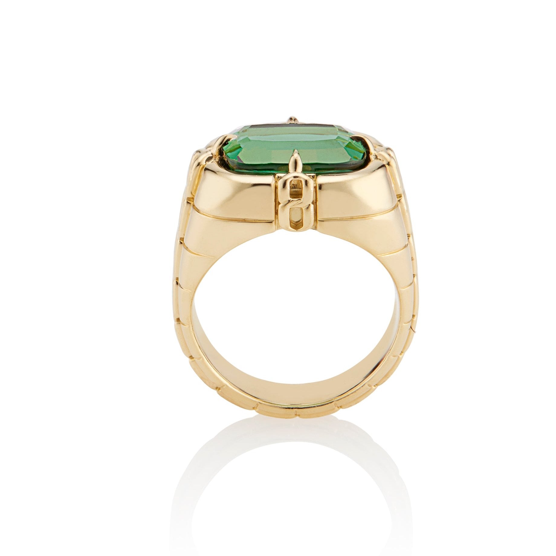 Oath Gypsy Link Ring Green Tourmaline