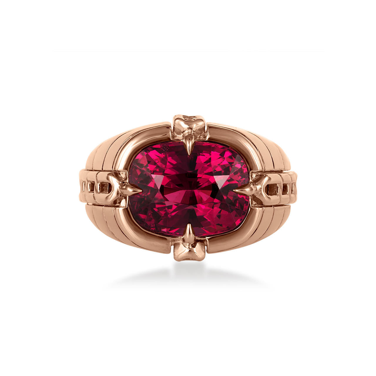 OATH GYPSY LINK RING WITH RUBELLITE