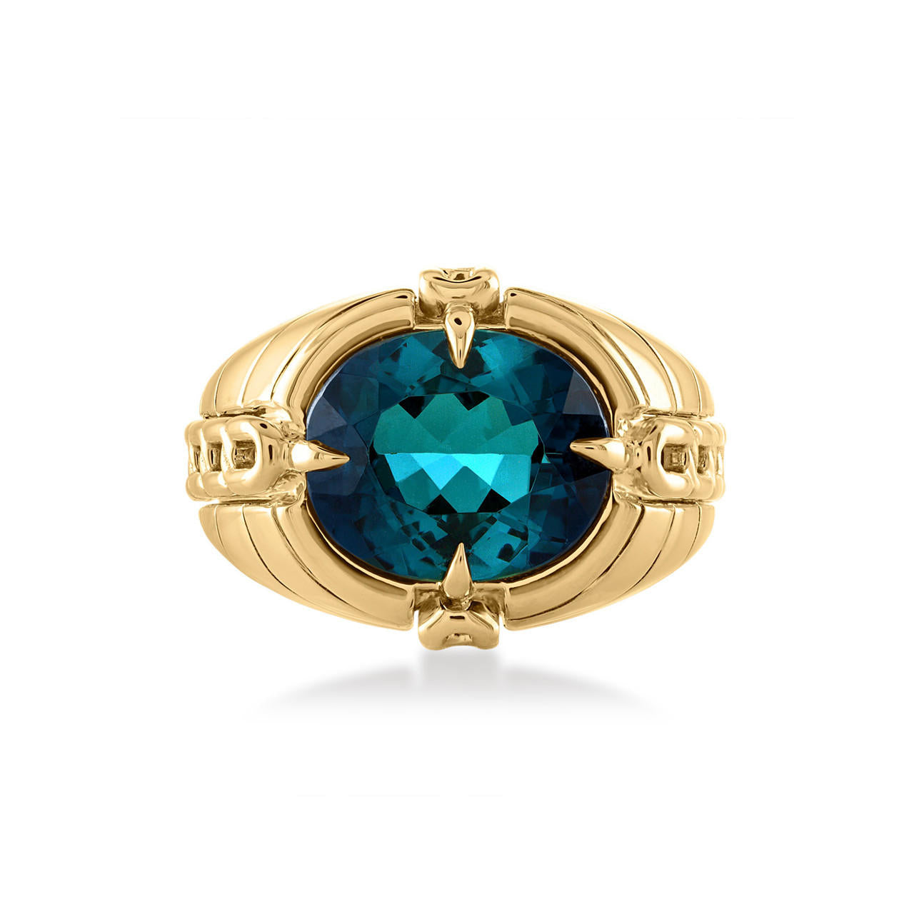 OATH GYPSY LINK RING WITH INDICOLITE TOURMALINE