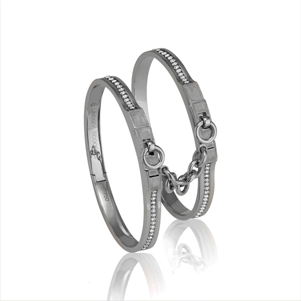 OATH DOUBLE CUFFS WITH PAVE DIAMOND ROW