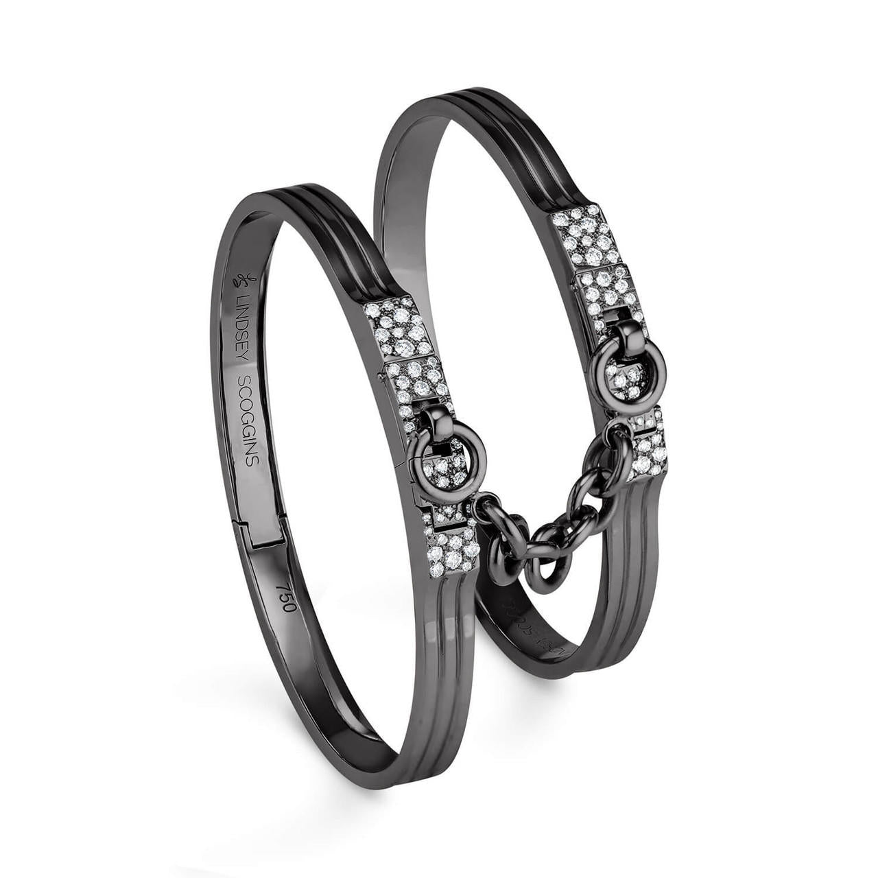 OATH DOUBLE CUFFS WITH PAVE LATCH