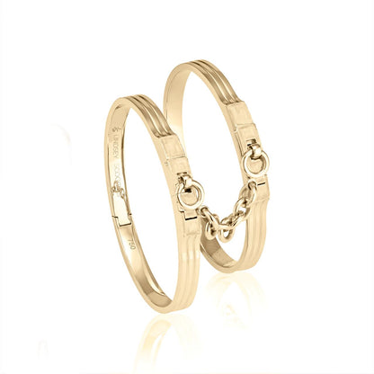 oath double cuffs in yellow gold; double cuff bracelet