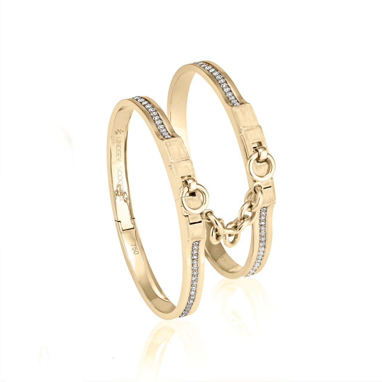 Oath Double Cuffs With Pave Diamond Row