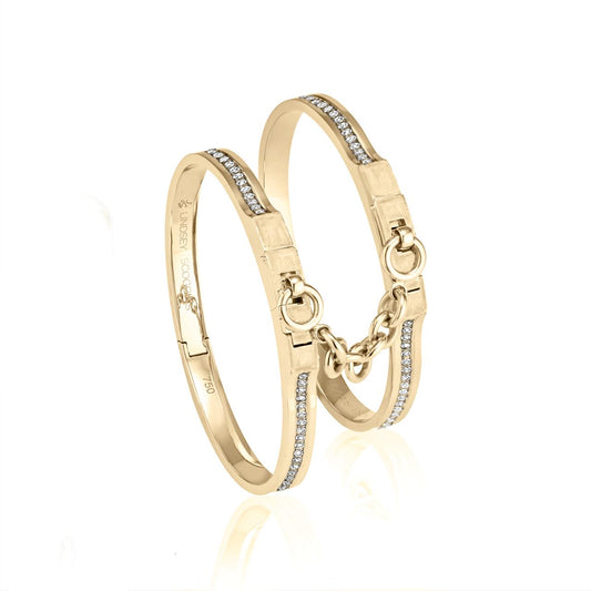 Oath Double Cuffs With Pave Diamond Row