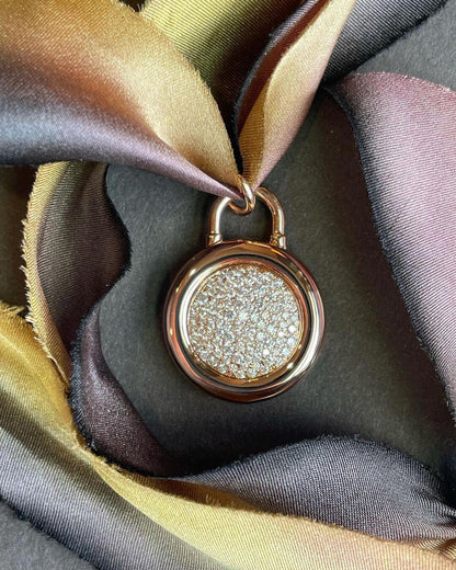 pave diamond locket with ribbon