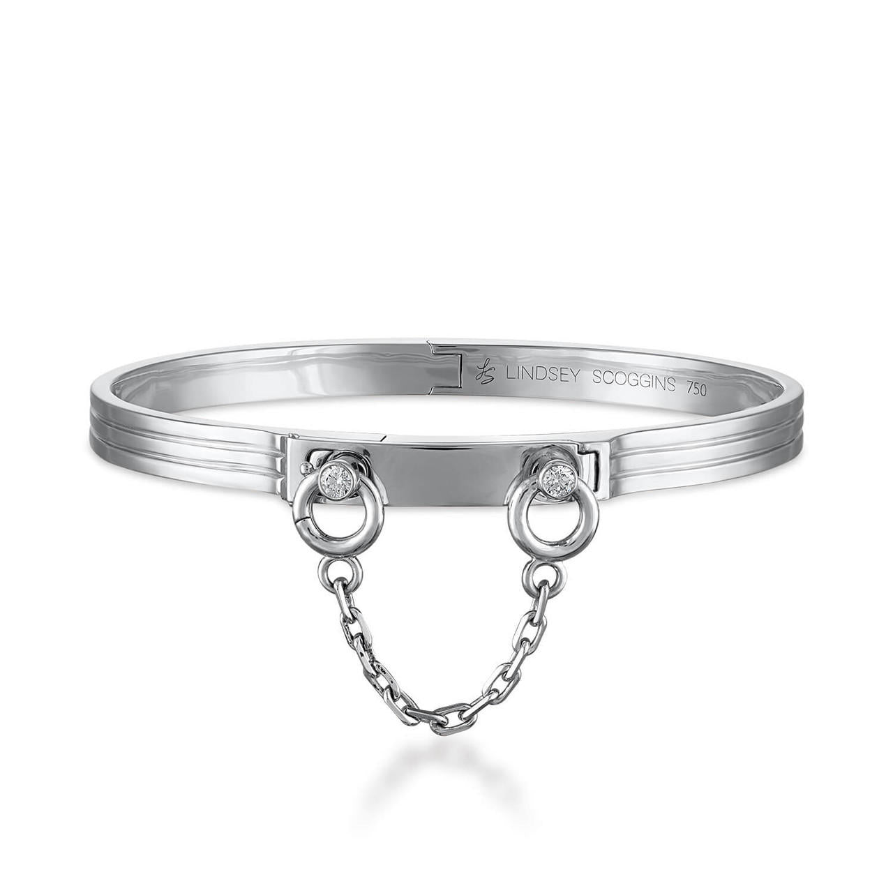 OATH CLASSIC SINGLE CUFF WITH BEZEL SET DIAMOND LOOPS