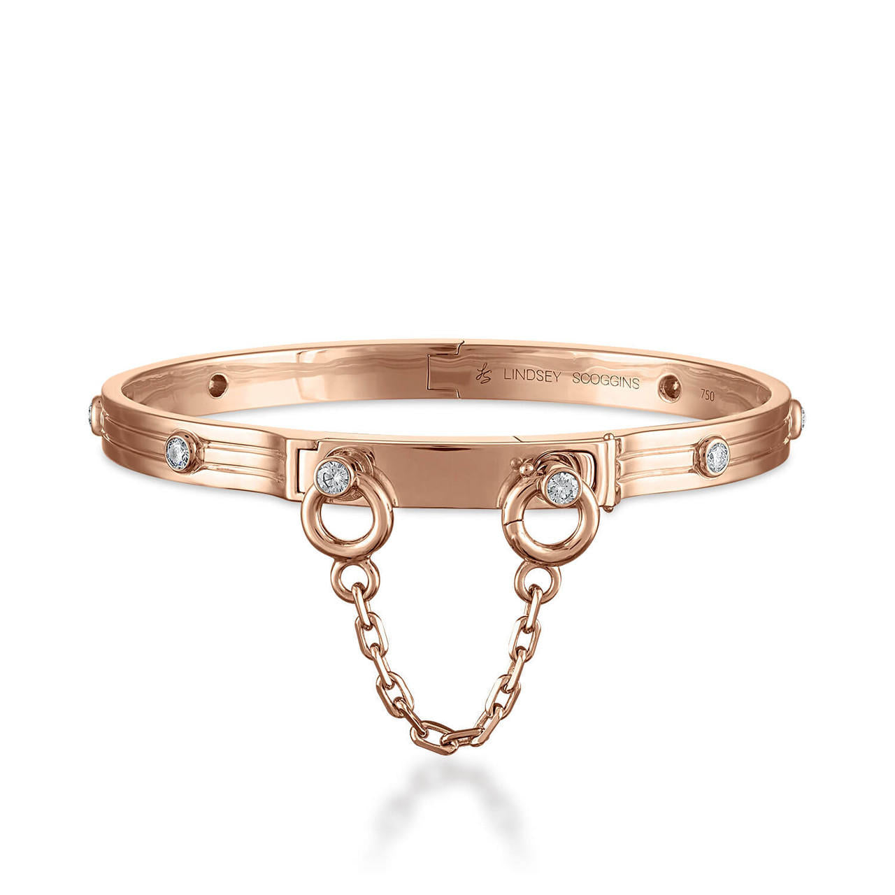 oath single cuff with bezel set diamonds