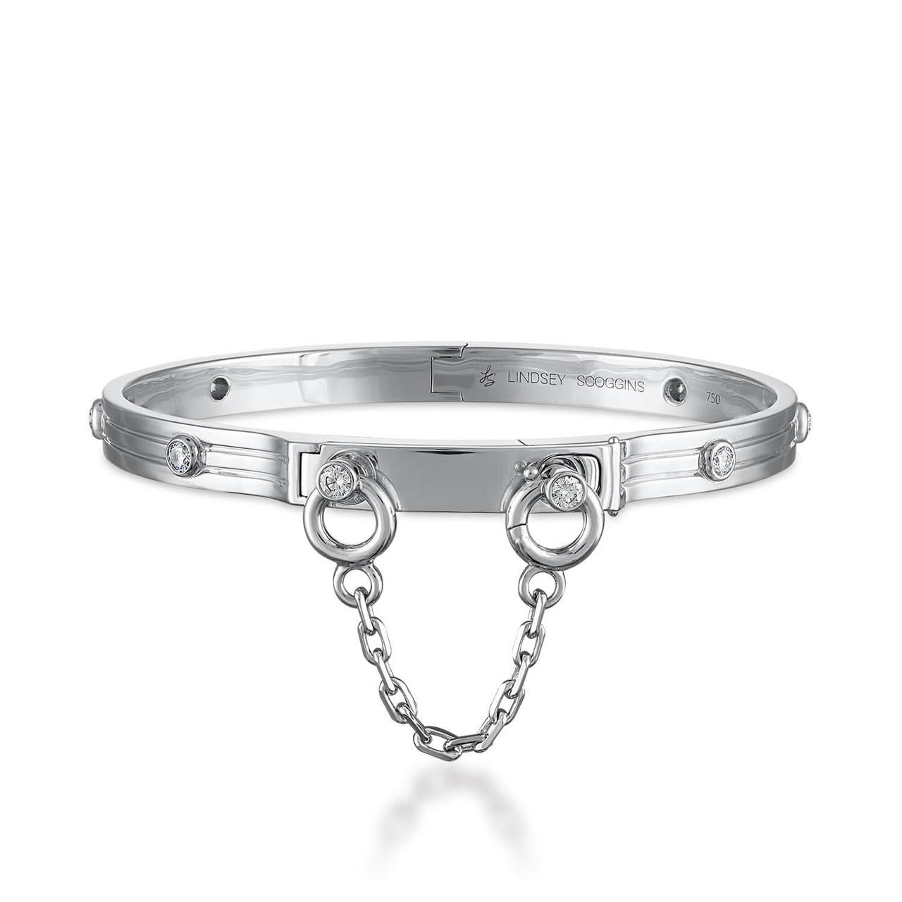 oath single cuff with bezel set diamonds