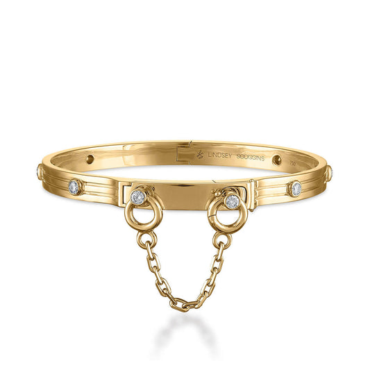 oath single cuff with bezel set diamonds