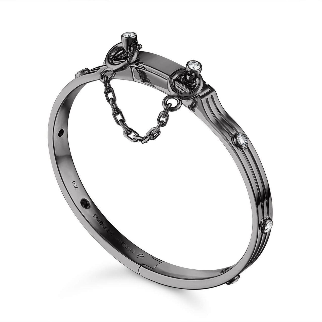 oath single cuff with bezel set diamonds