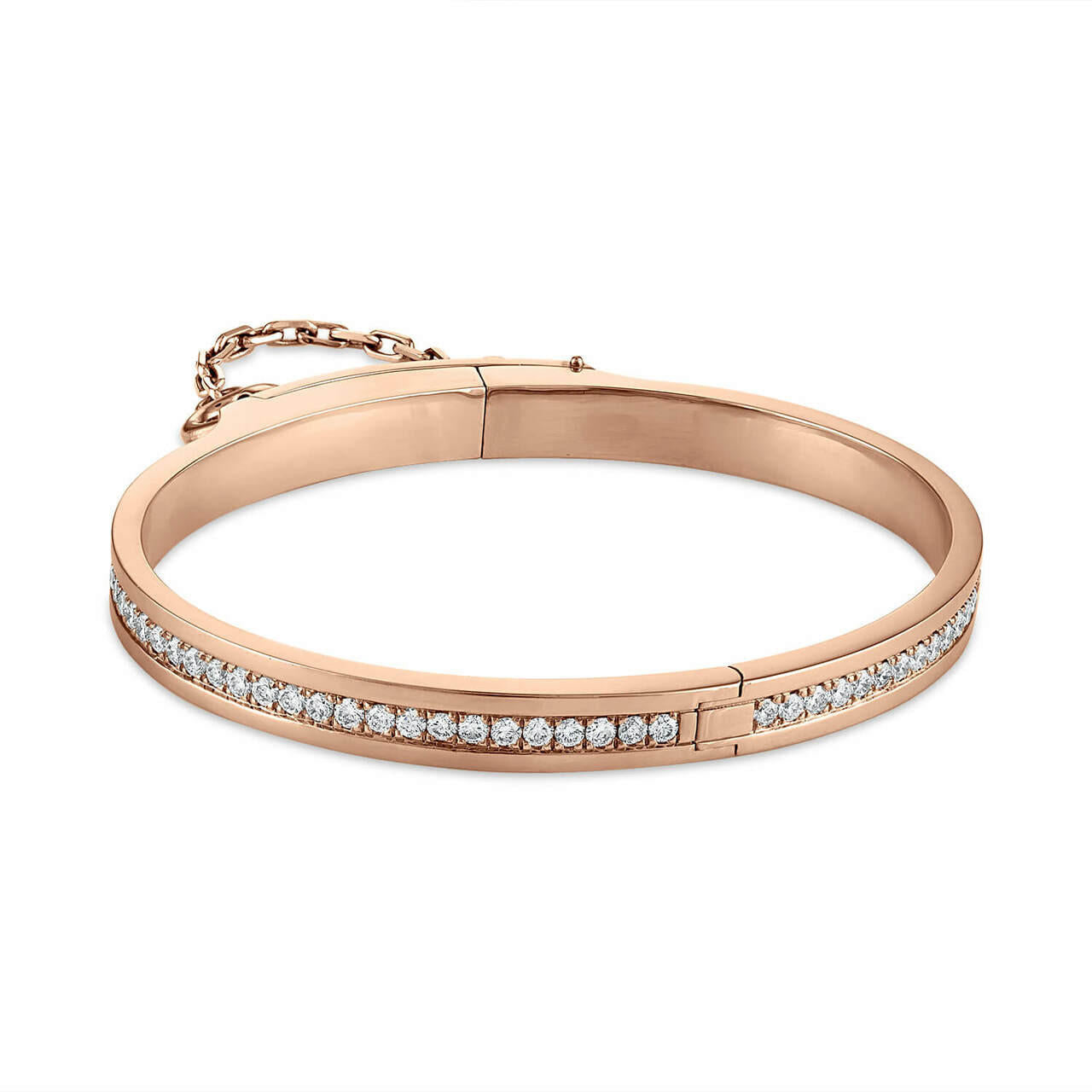 oath single cuff in rose gold with pave diamond row; pave diamond bracelet