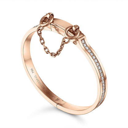 oath single cuff in rose gold with pave diamond row; pave diamond bracelet