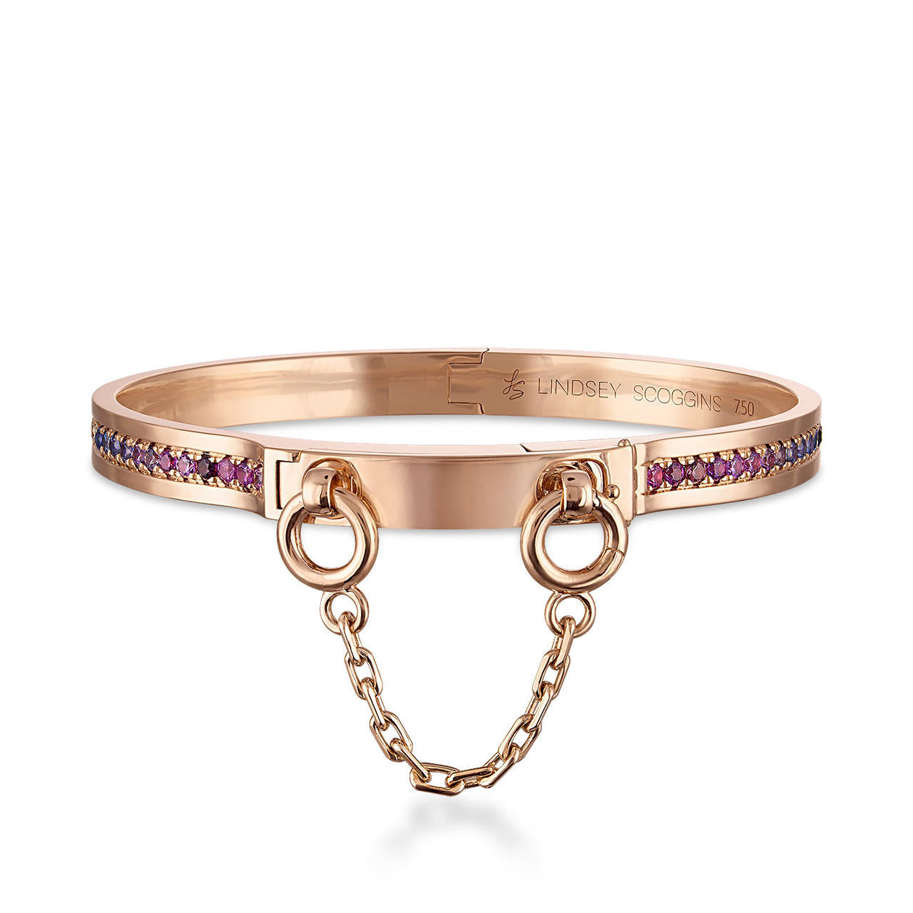 oath single cuff with rainbow gemstones and diamonds