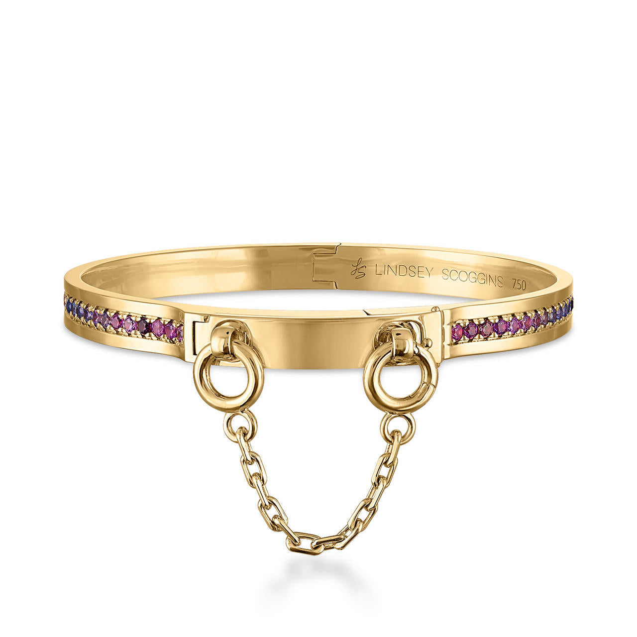 oath single cuff with rainbow gemstones and diamonds