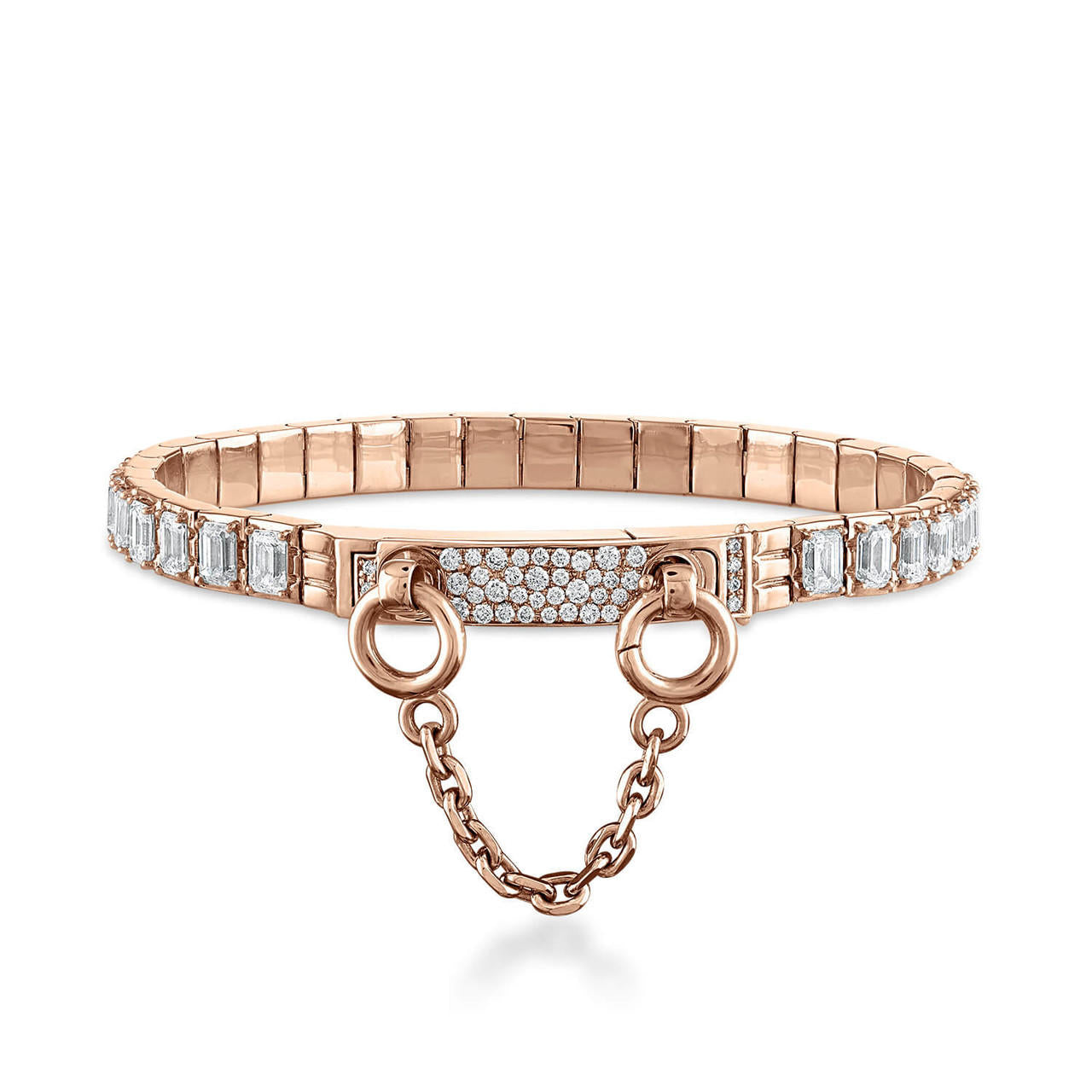 Oath emerald diamond tennis bracelet in rose gold