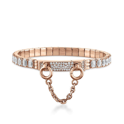 Oath emerald diamond tennis bracelet in rose gold