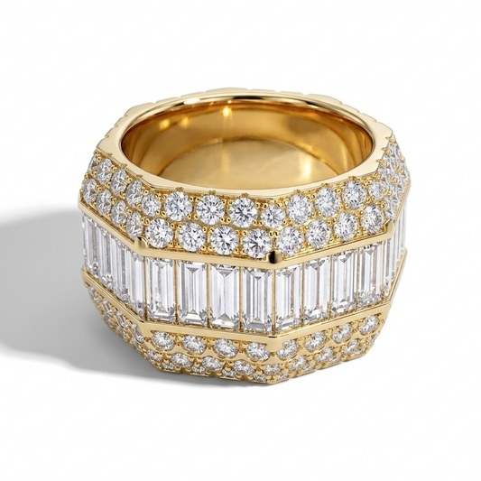STILL OCTAGON PAVÉ AND BAGUETTE MEGA ETERNITY BAND