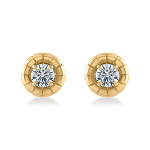 oath stud earrings; gold and diamond earrings