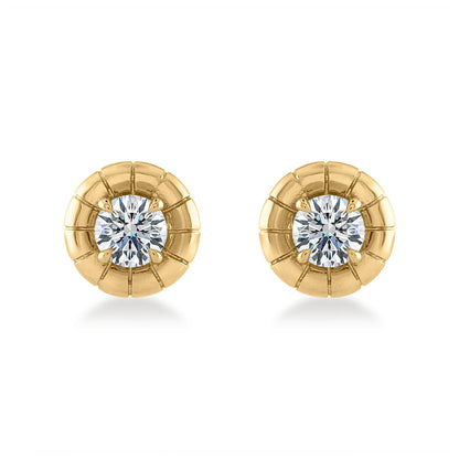 oath stud earrings; gold and diamond earrings