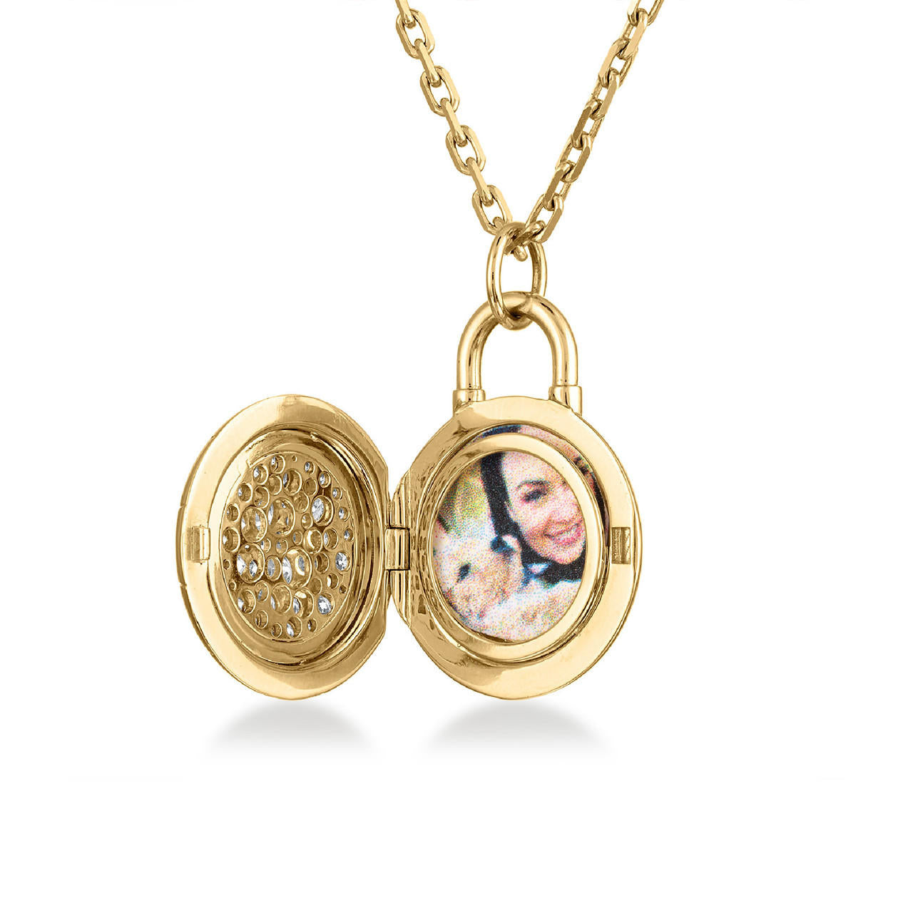 PAVE DIAMOND PADLOCK LOCKET