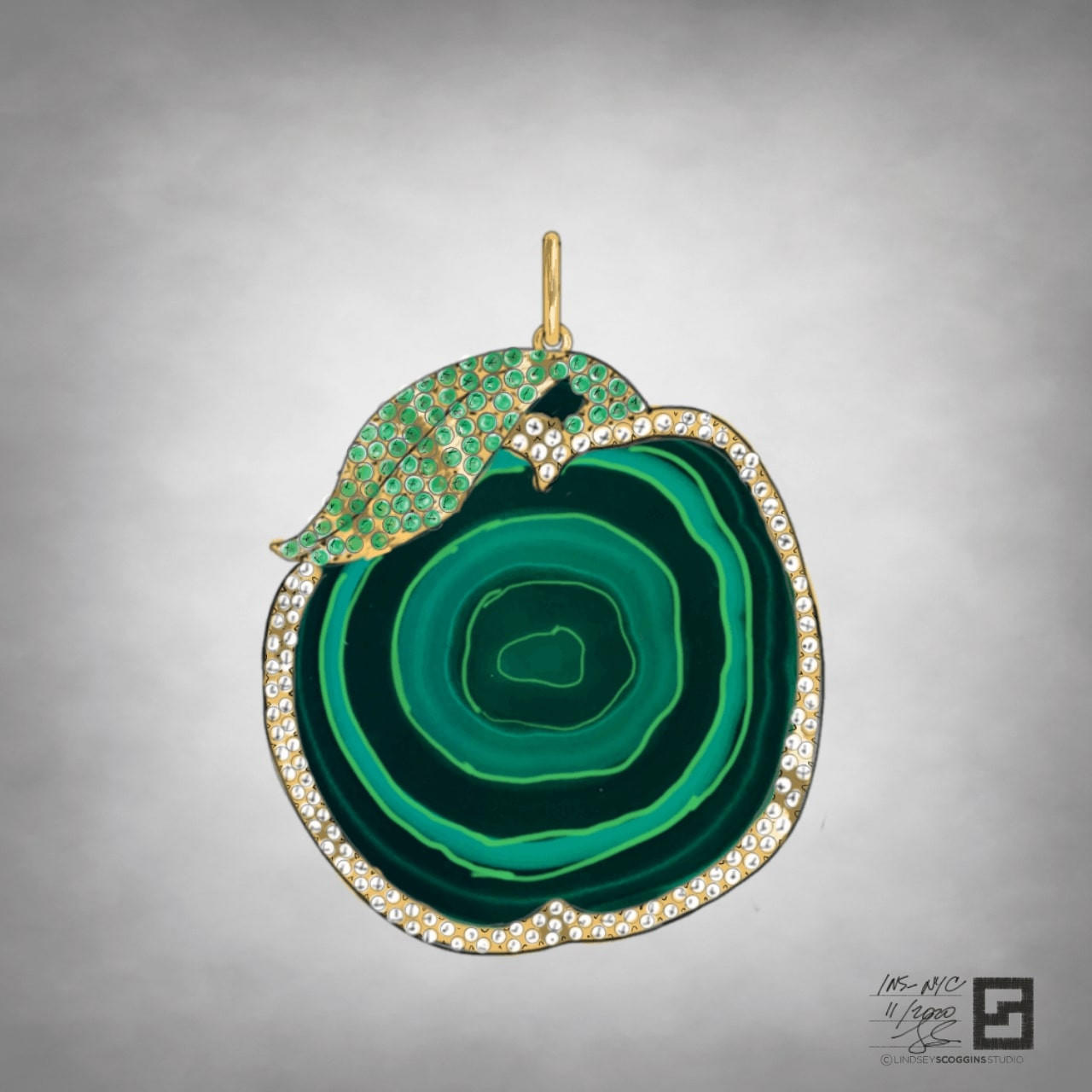 MALACHITE APPLE PENDANT