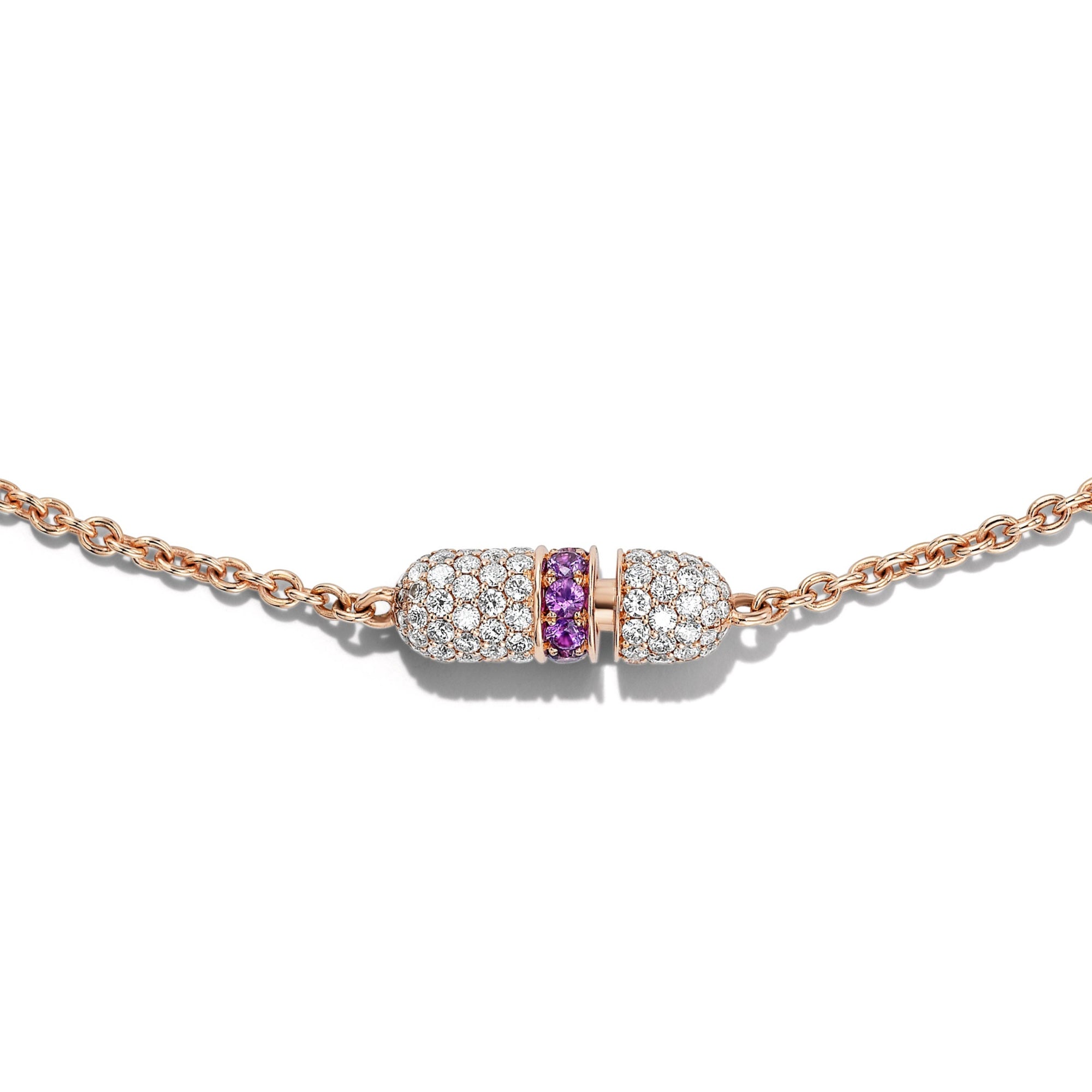 PAVÉ DIAMOND AND PINK SAPPHIRE CAPSULE NECKLACE
