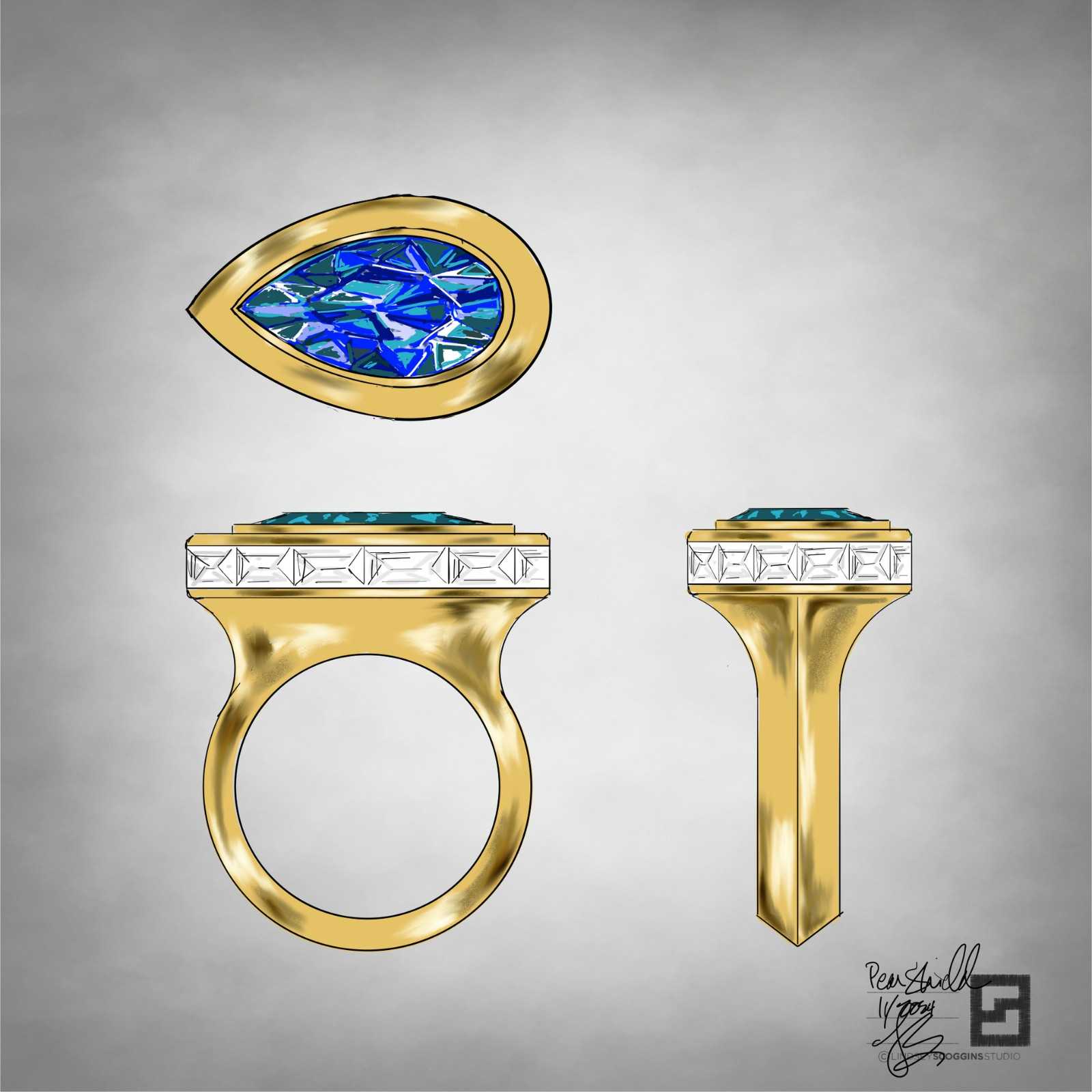 5.72ct Pear Shaped Blue Tourmaline | Cruzeiro Gemstone