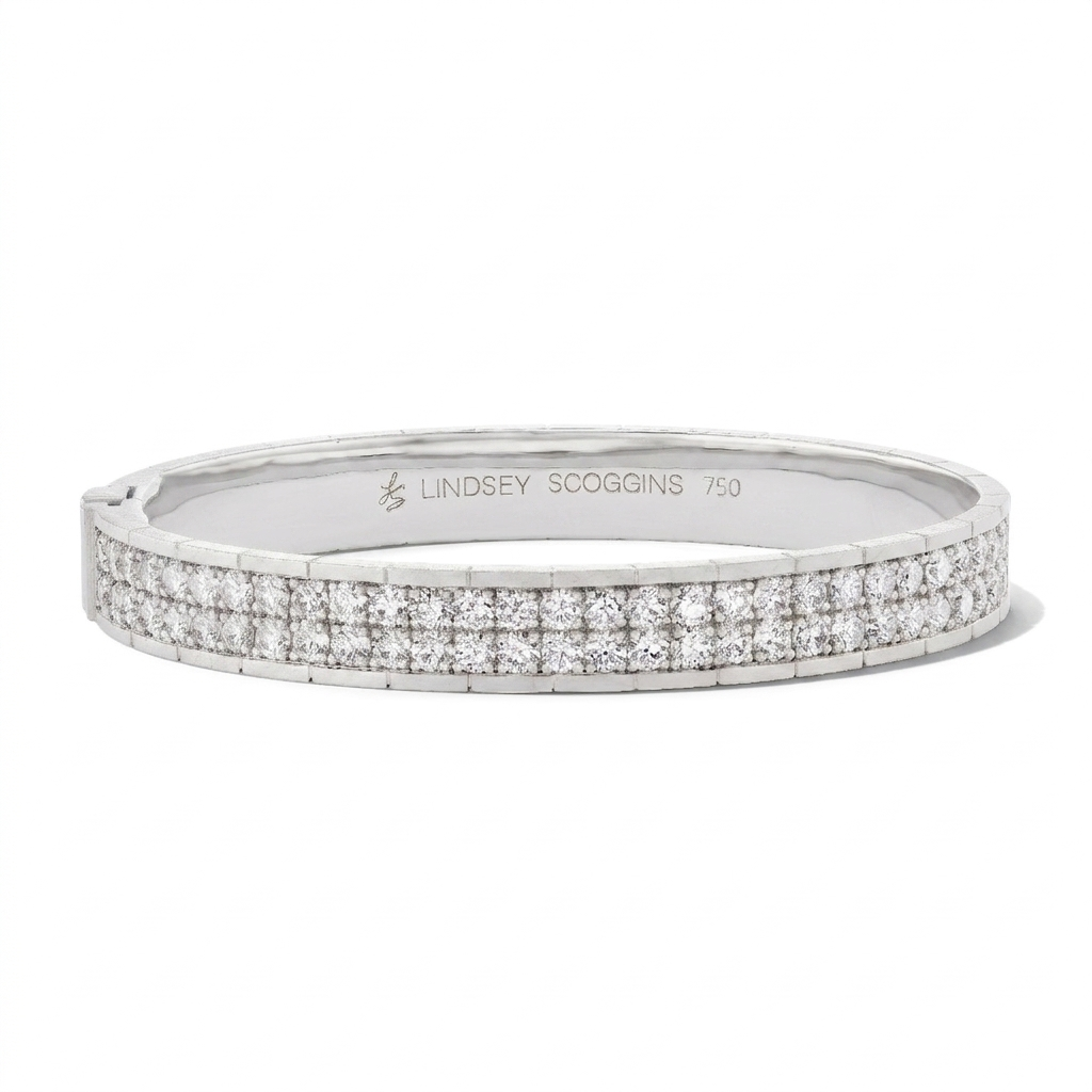 NOTE TO SELF TWO ROW PAVE DIAMOND BANGLE