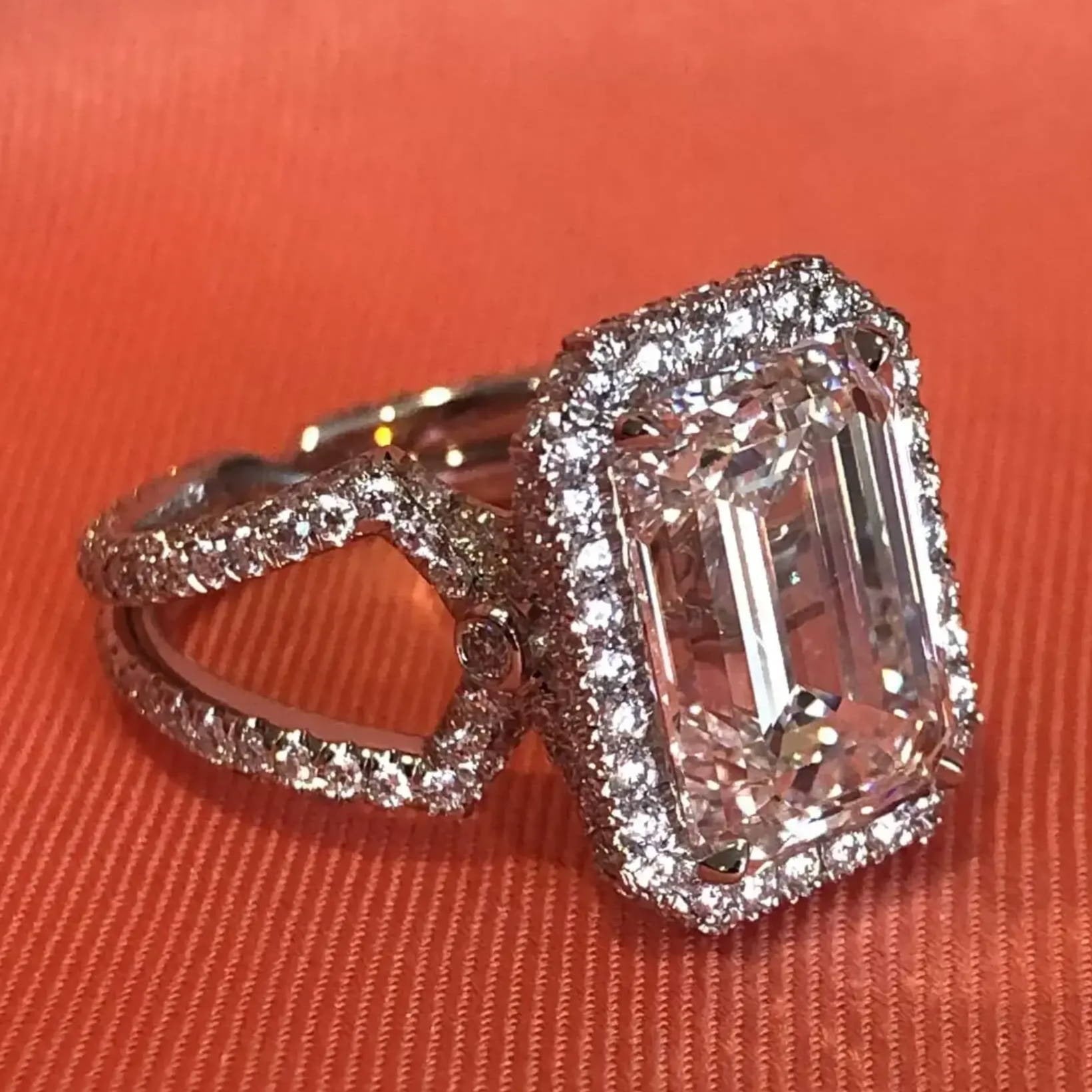 custom emerald cut engagement ring