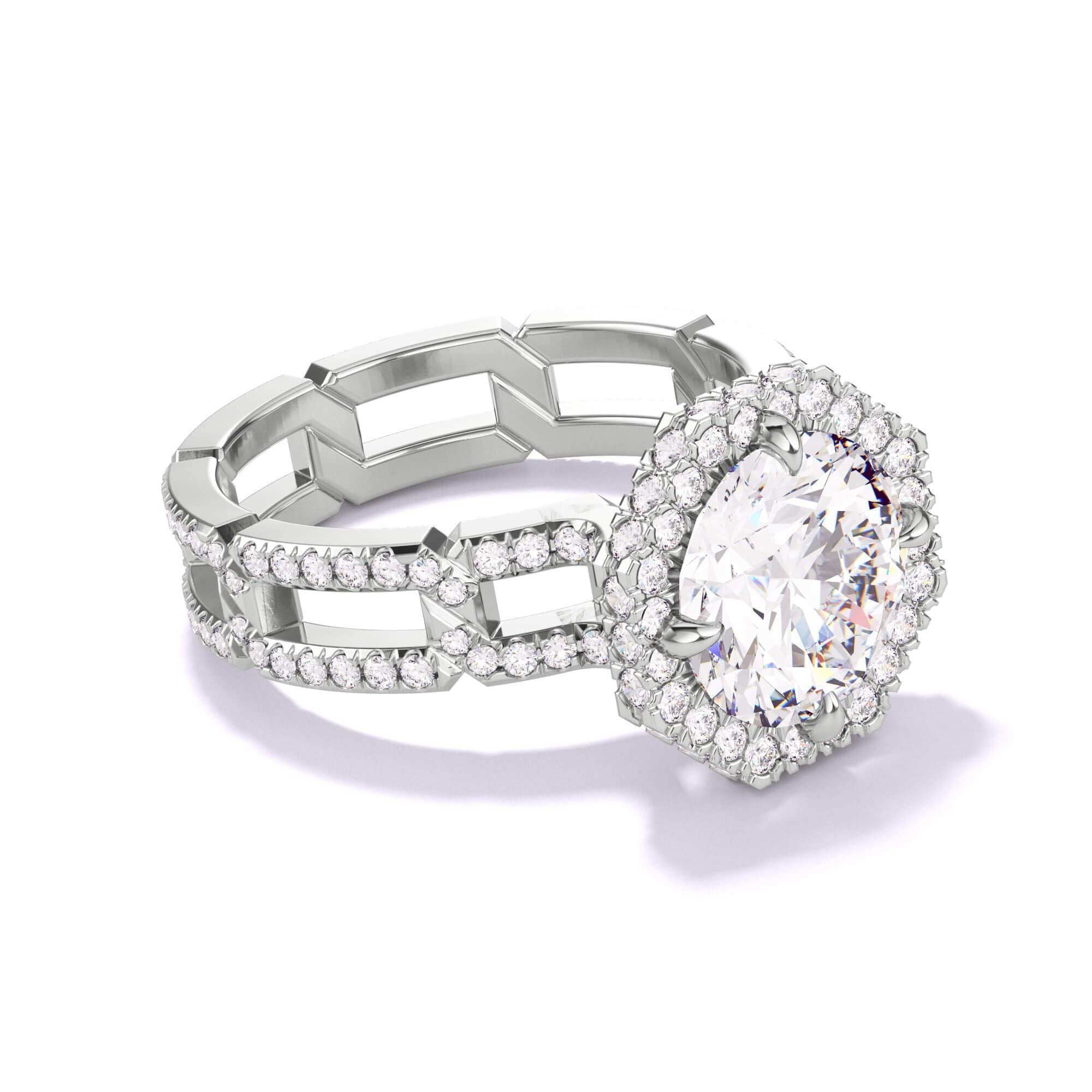 octagon halo engagement ring