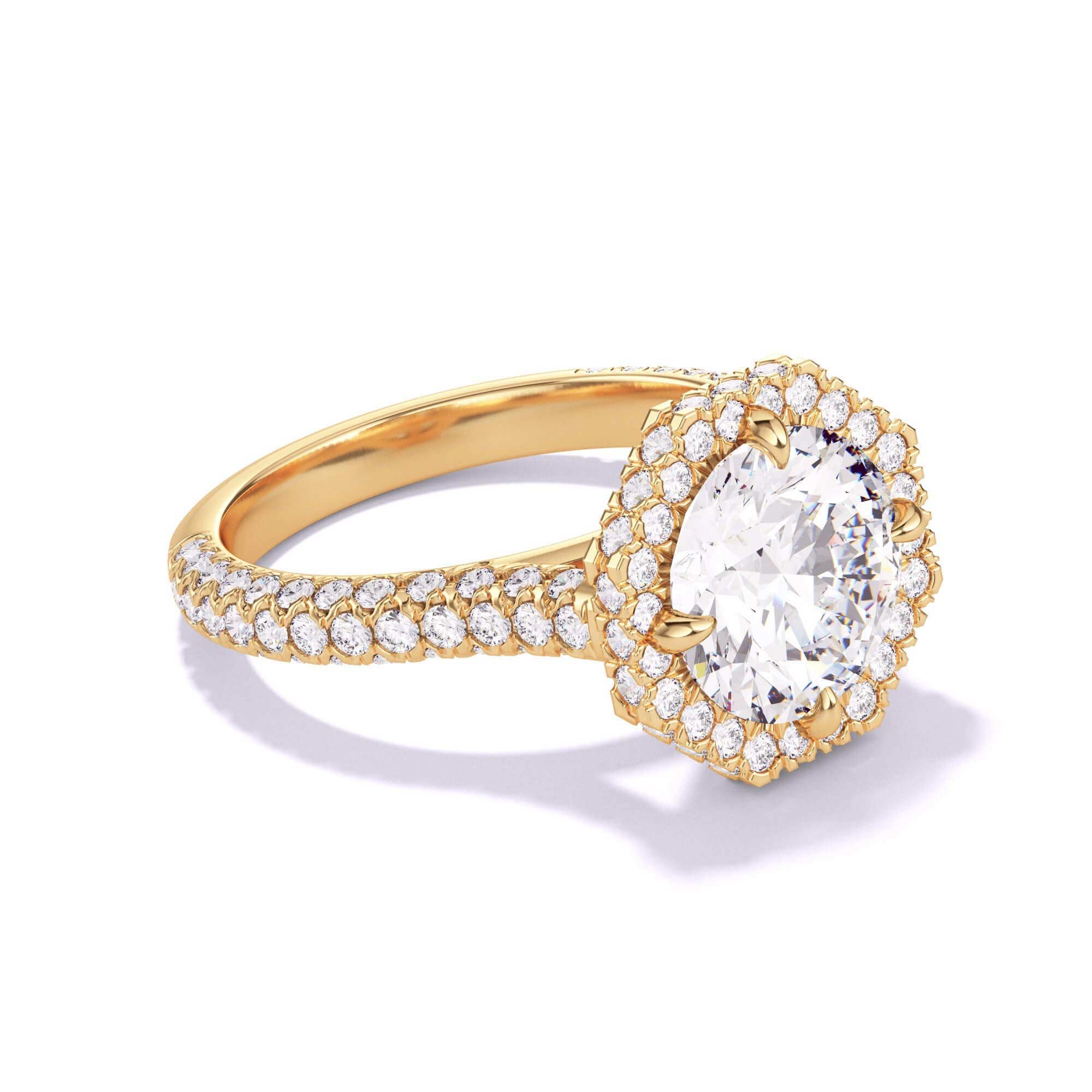 octagon halo engagement ring