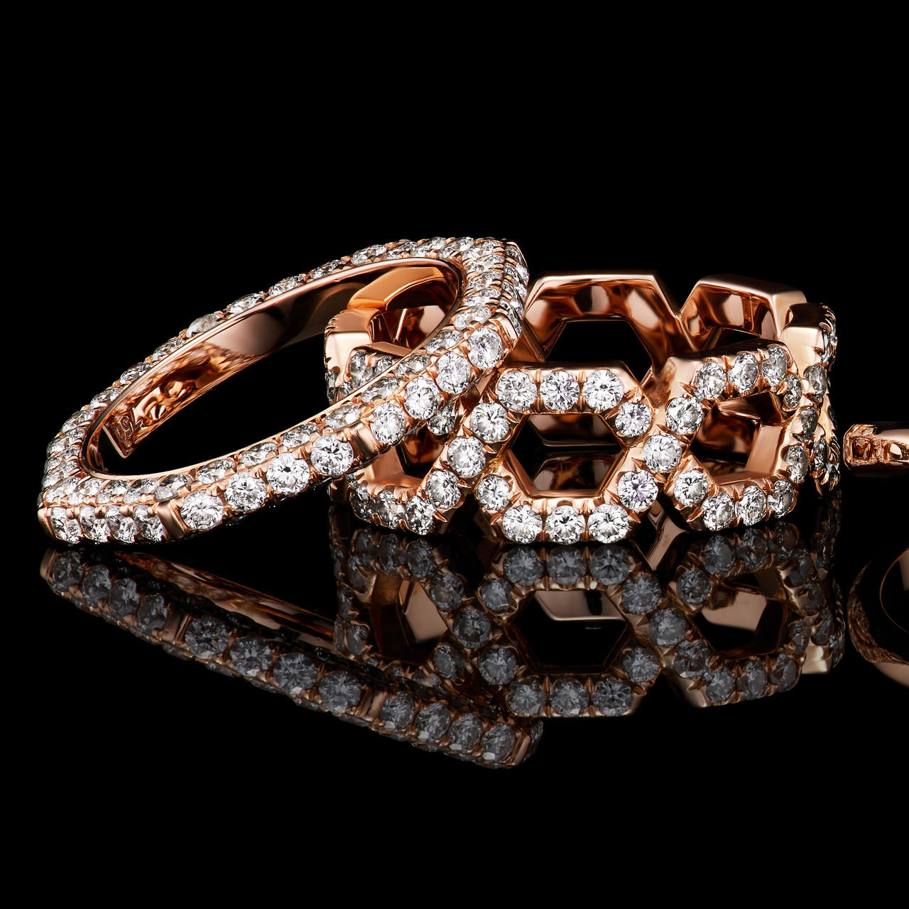 STILL TRIPLE ROW WRAPPED PAVE BAND - SIZE 5 OR 6 ROSE GOLD