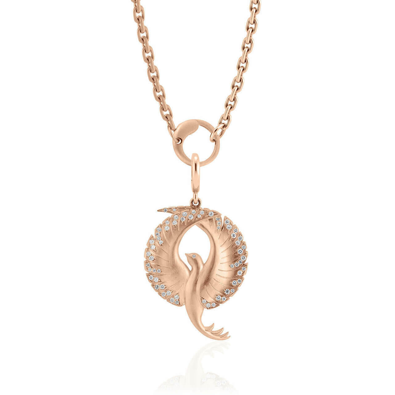 rose gold pheonix pendant