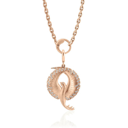 rose gold pheonix pendant