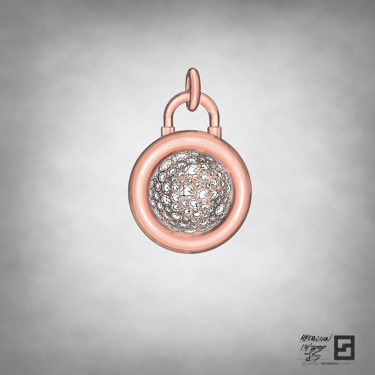 PAVE DIAMOND PADLOCK LOCKET