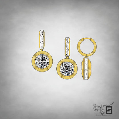 Shield-bezel-set-diamond-drop-earrings