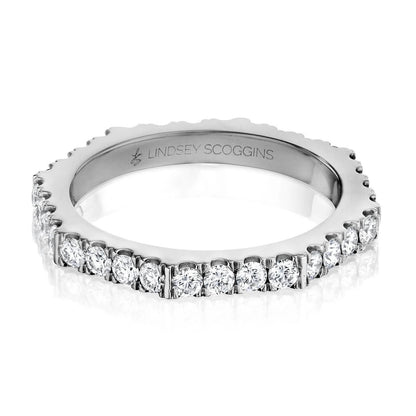 Still One Row Micro Pave Wedding in Platinum