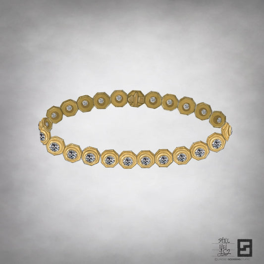 STILL BEZEL OCTAGON TENNIS BRACELET