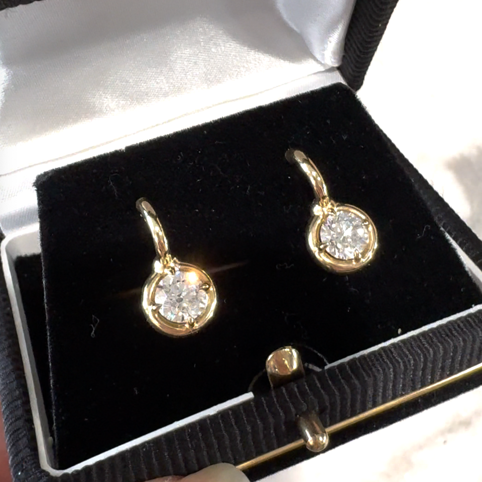 BESPOKE BALL AND CHAIN DIAMOND DROP EARRINGS