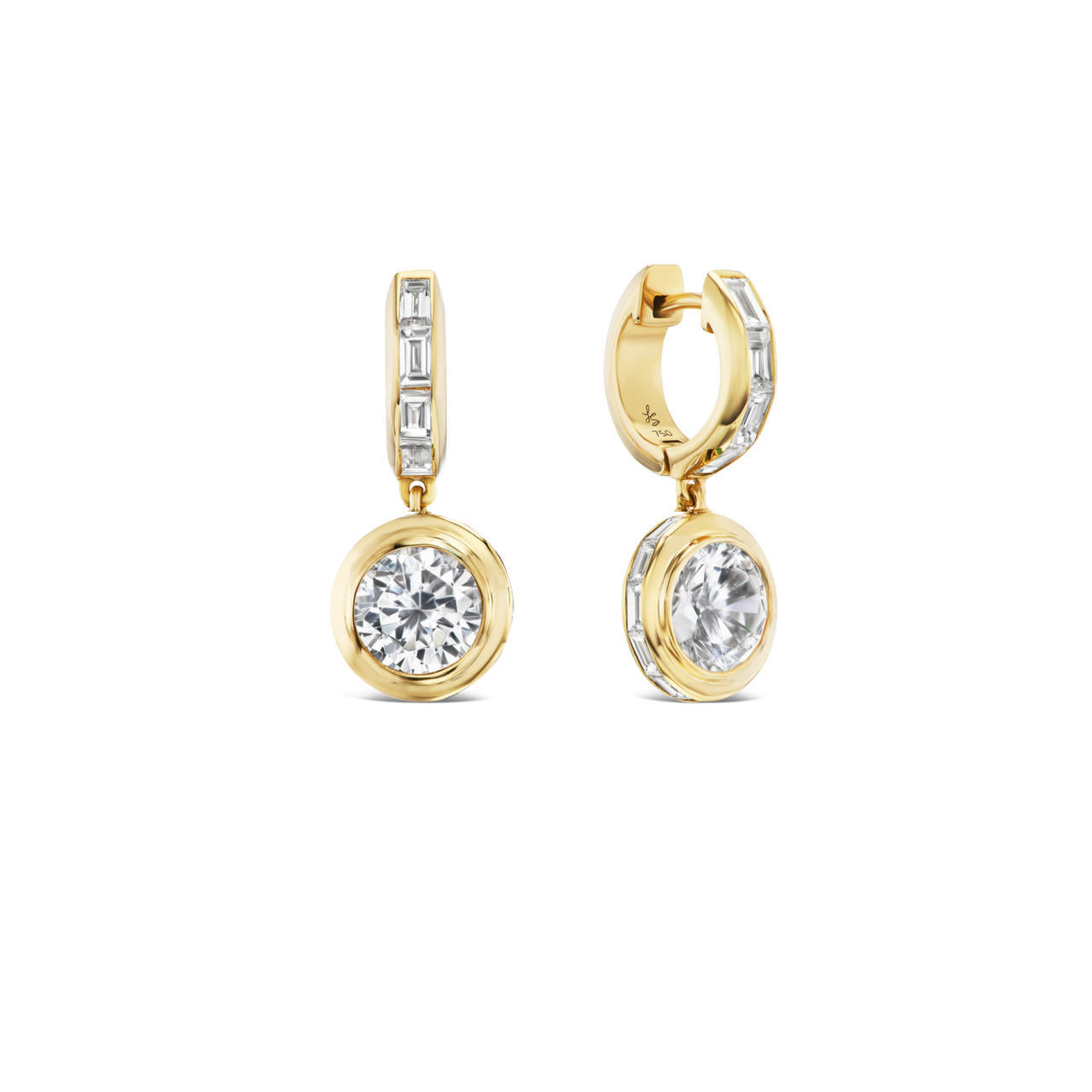 Shield-diamond-drop-earrings-with-baguettes