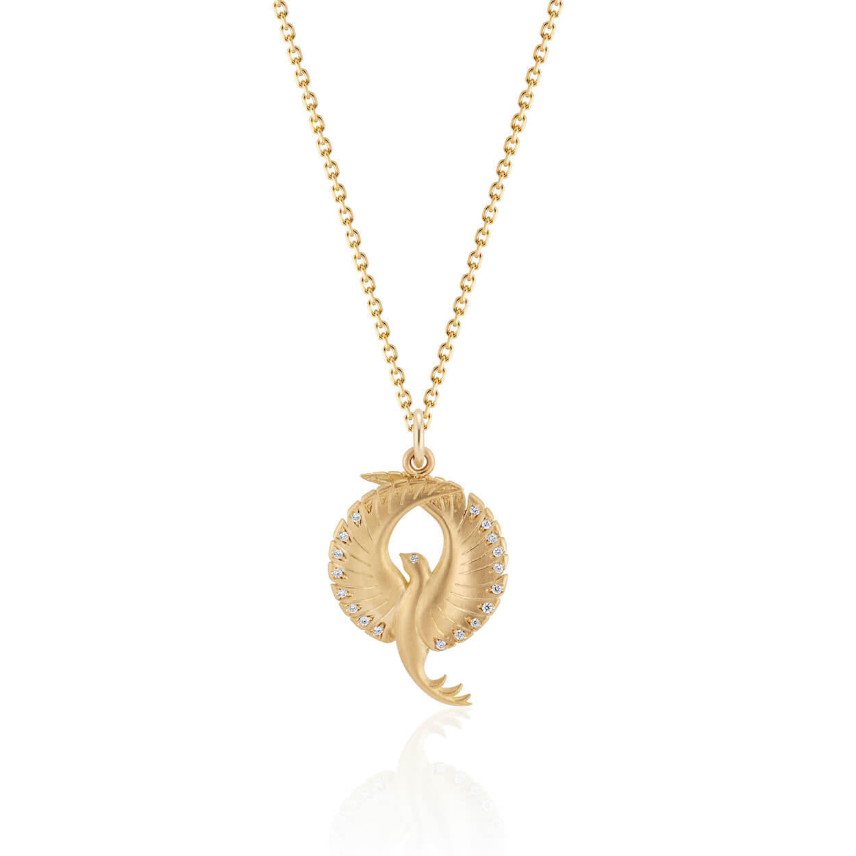 The PHOENIX diamond and gold pendant on chain