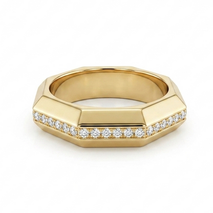 STILL DOMED SINGLE ROW DIAMOND BAND