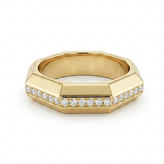 STILL DOMED SINGLE ROW DIAMOND BAND