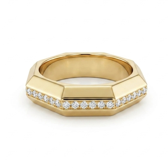 STILL DOMED SINGLE ROW DIAMOND BAND