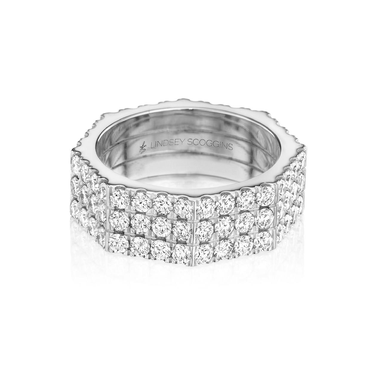 STILL THREE ROW DIAMOND PAVE BAND