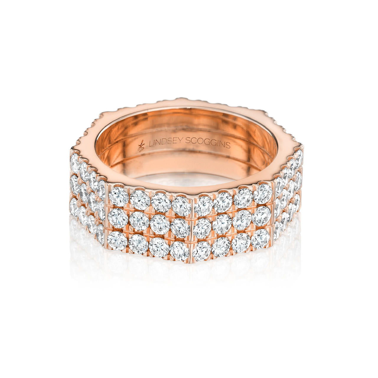 Still 3 Row Pave Diamond band