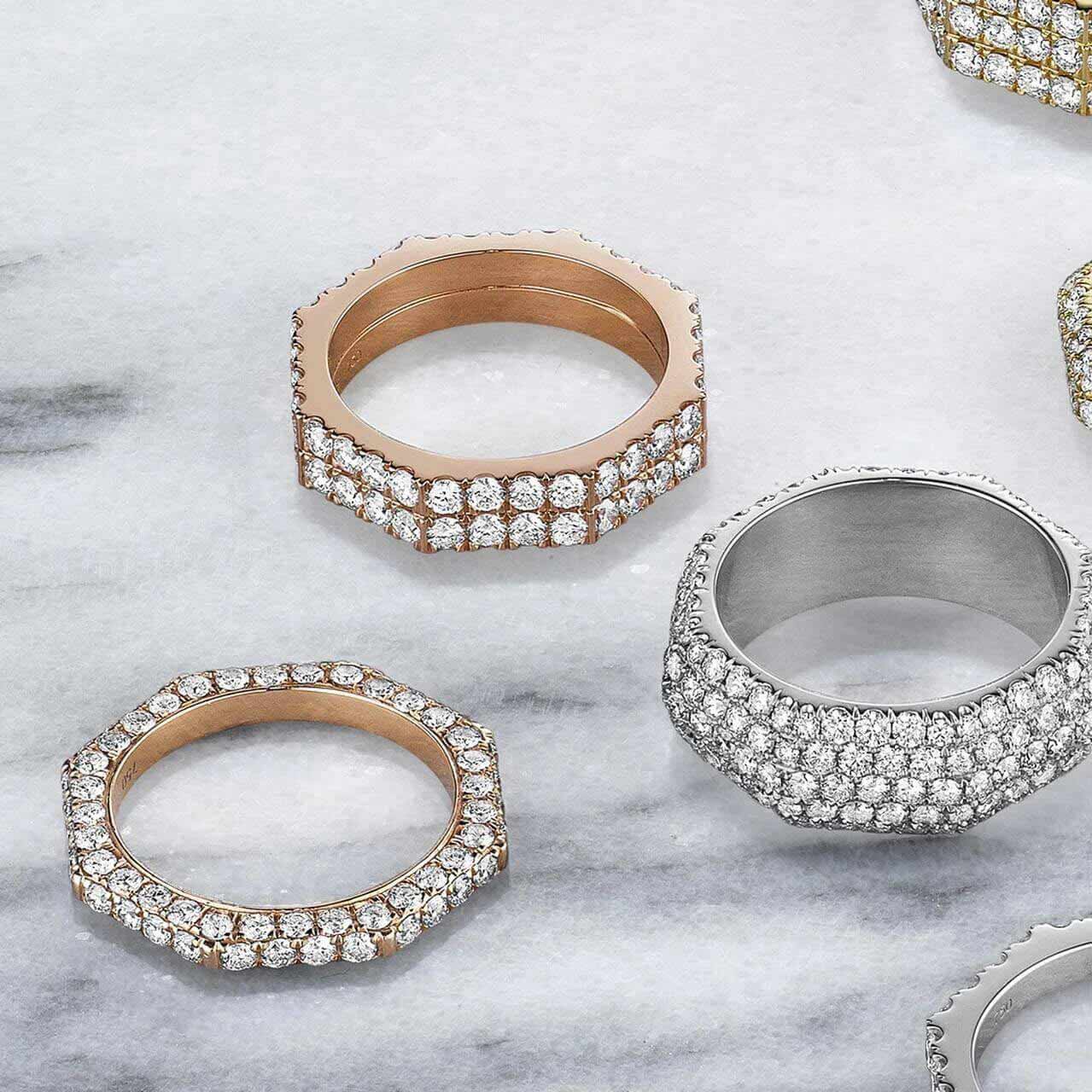 Still Collection Pave Diamond Bands